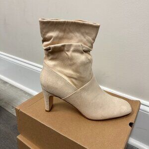 NEW in Box – Coutgo Women’s Slouch Mid-Calf Fashion Booties, Size 9 (Beige)